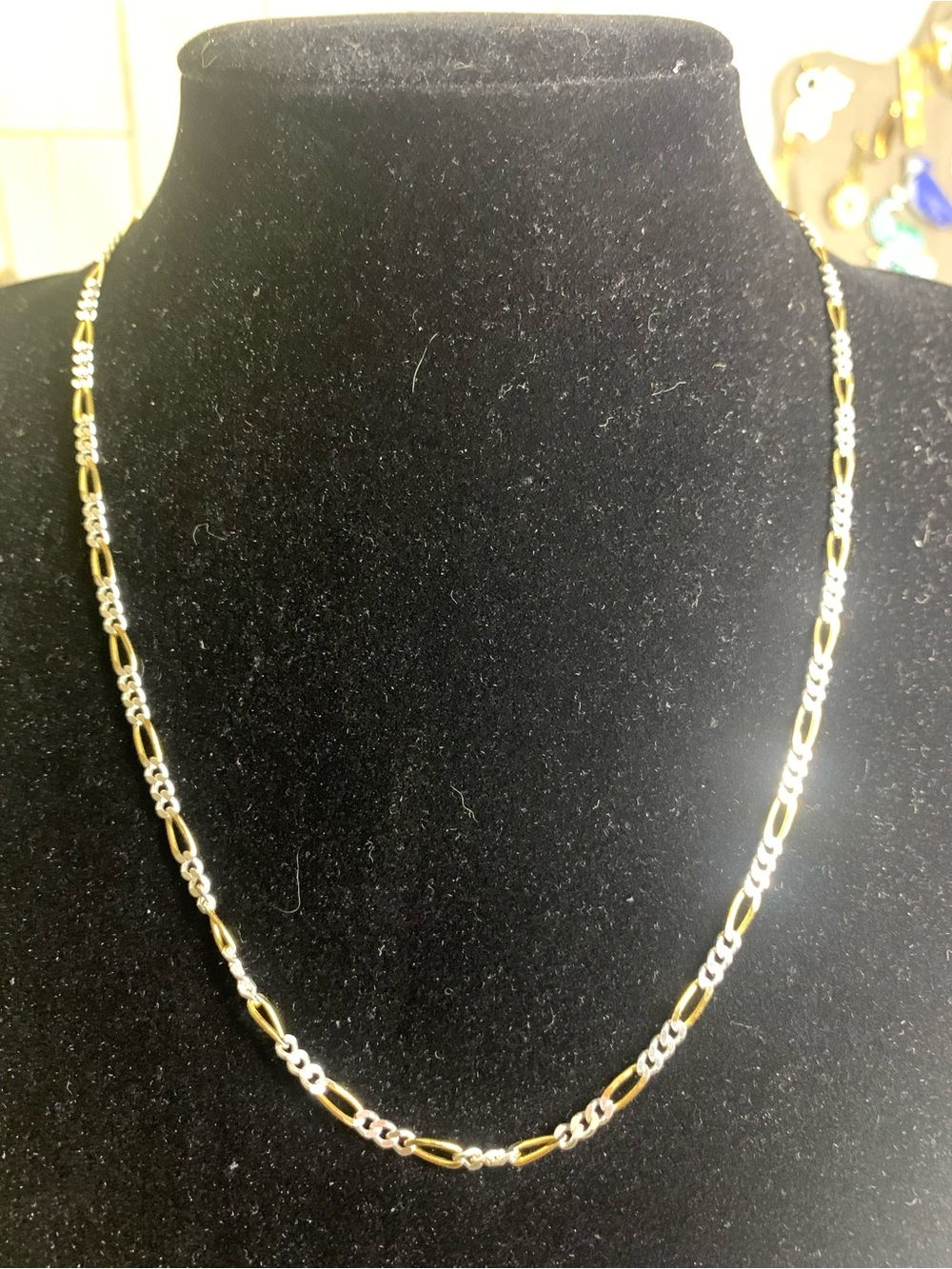 Danecraft Sterling Silver Gold Plated Figaro-Style Necklace